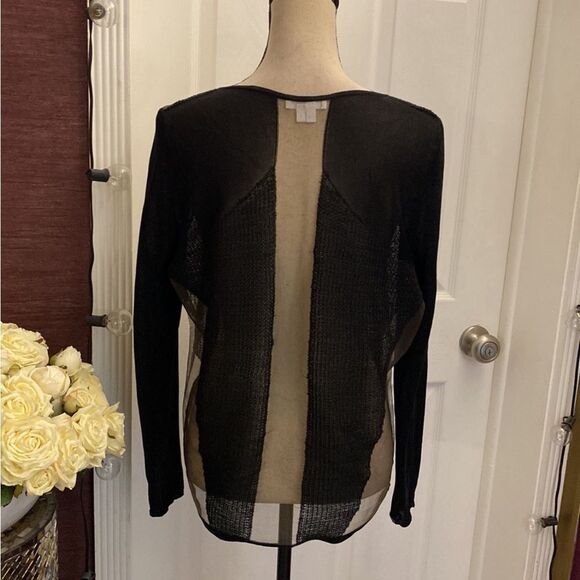 Helmut Lang Sheer Black Long Sleeve Top, L - Picture 5 of 9